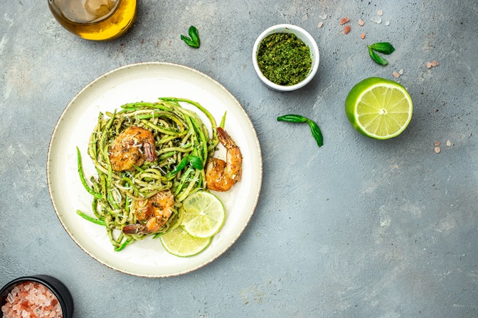 Zesty Zoodle Salad with Pesto