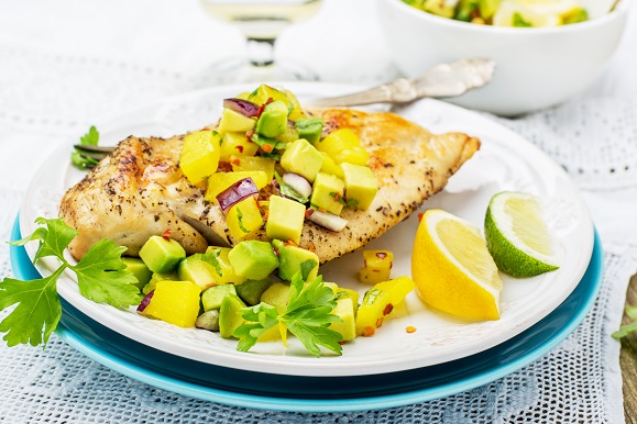 Grilled Chicken with Avocado Salsa