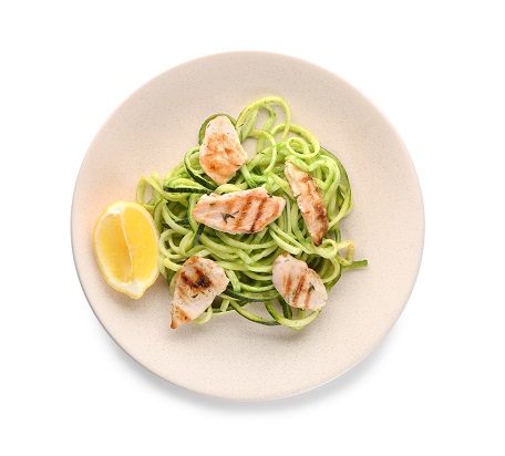 Zucchini Pasta with Chicken & Pistachios